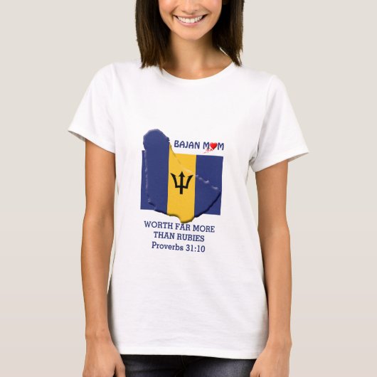 BAJAN MOM Worth more dan Rubies PROVERBS 31 T-shirt (Voorkant)