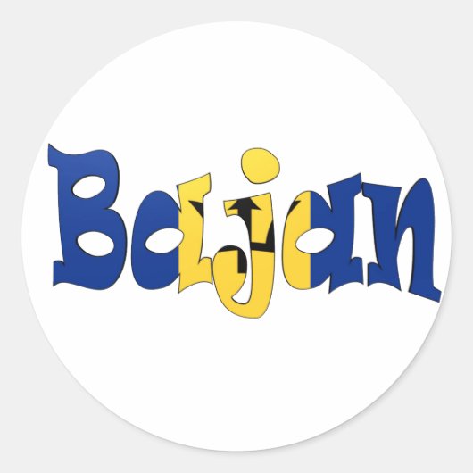 Bajan Ronde Sticker (Voorkant)