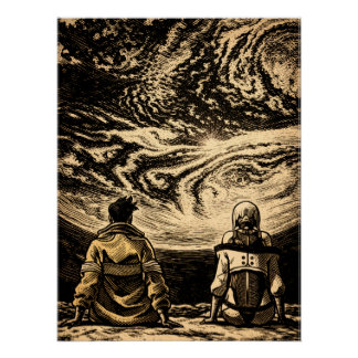 "Bajo el mismo cielo" - Estilo Grabado Perfect Poster