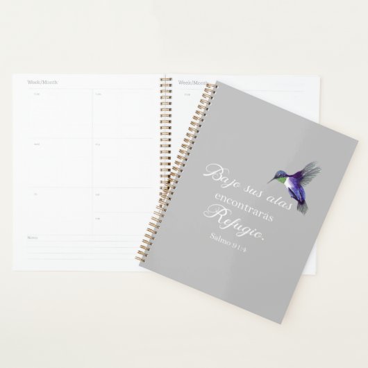 Bajo sus alas encontraras refugio Psalm 91 Planner (Display)