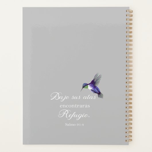 Bajo sus alas encontraras refugio Psalm 91 Planner (Achterkant)