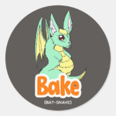 Bak (Bat + Snake) Schattigee Sticker (Voorkant)