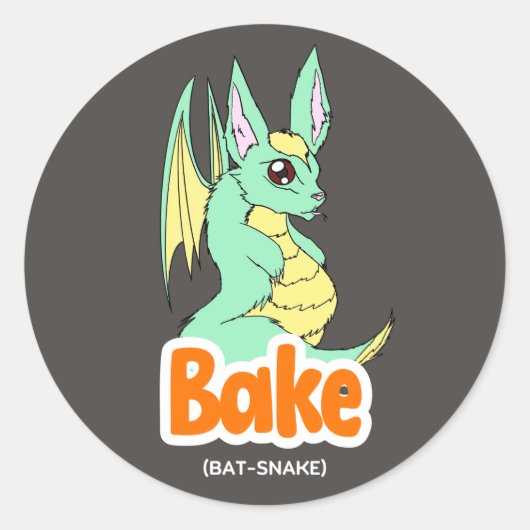 Bak (Bat + Snake) Schattigee Sticker (Voorkant)