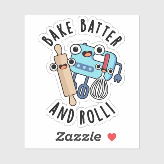 Bak beslag en rol grappige bakpen sticker (Vel)