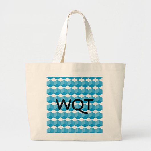 Bak - Blokontwerp met initialen Grote Tote Bag (Voorkant)