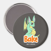 Bak (Cat + Bake) Schattigee Cirkel en Vierkante Ma Magneet (Voorkant / Achterkant)