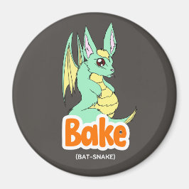 Bak (Cat + Bake) Schattigee Cirkel en Vierkante Ma Magneet