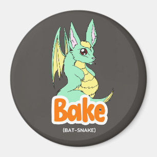 Bak (Cat + Bake) Schattigee Cirkel en Vierkante Ma Magneet