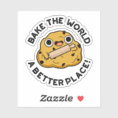 Bak de wereld een betere plaats positieve bakwoord sticker (Vel)