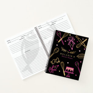 Bak- en kookapparatuur - zwart & goudreceptie notitieboek