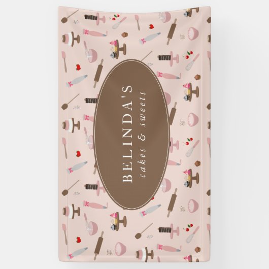 Bak- en kookgerei Bakkerij Winkelbord Spandoek (Verticaal)