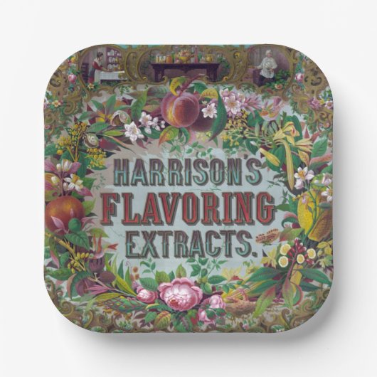 Bak-extracten van Victoriaans bloemfruit Papieren Bordje (Voorkant)