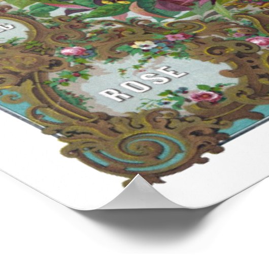 Bak-extracten van Victoriaans bloemfruit Poster (Hoek)