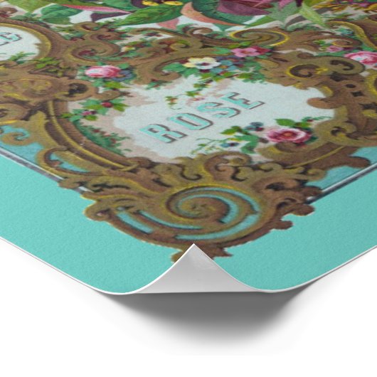 Bak-extracten van Victoriaans bloemfruit Poster (Hoek)