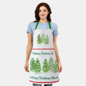 Bak + Kijk naar Kerstfilms Waterverf Bomen Leuk Schort (Gedragen)