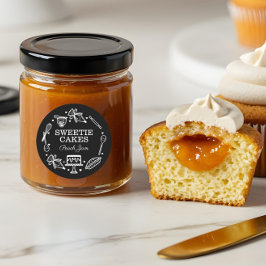 Bak & kookgerei gereedschap Zwart-wit Ronde Sticker