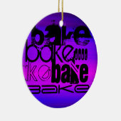 Bak; Levendig Violet Blauw en Magenta Keramisch Ornament (Rechts)