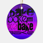 Bak; Levendig Violet Blauw en Magenta Keramisch Ornament (Links)