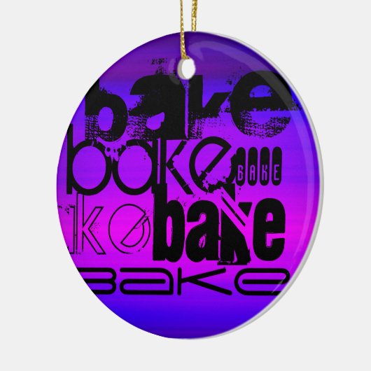 Bak; Levendig Violet Blauw en Magenta Keramisch Ornament (Links)