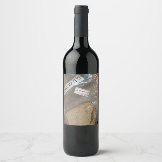 Bak met broodsnede wijn etiket (Voorkant)
