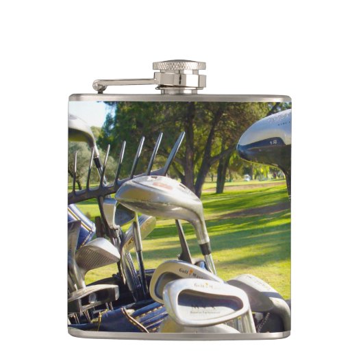 Bak met golfbrekers, met vinylwatersnipkolf heupfles (Voorkant)