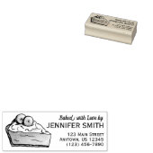 Bak met het Liefde Banana Cream Pie Slice-adres Rubberstempel (Gestempeld)
