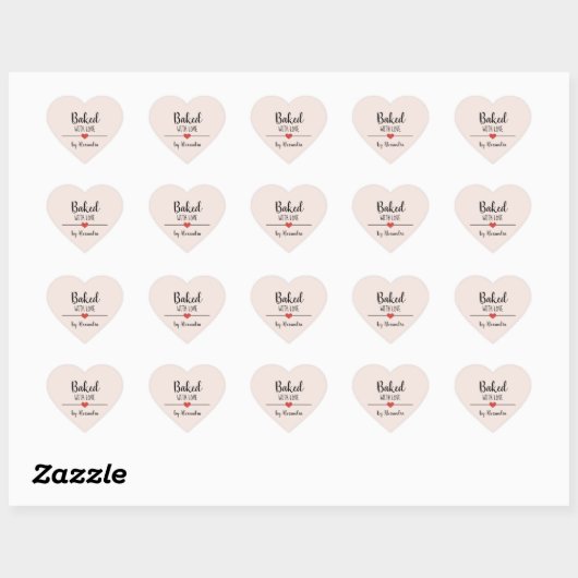 Bak met liefdeszwarte roze naam hart sticker (Vel)