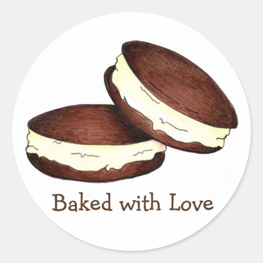 Bak met Love Chocolate Whoopie Pie Stickers (Voorkant)