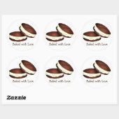 Bak met Love Chocolate Whoopie Pie Stickers (Vel)