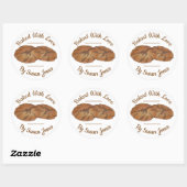 Bak met Love Ginger Snap Biscuit Cookie Ronde Sticker (Vel)