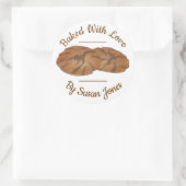 Bak met Love Ginger Snap Biscuit Cookie Ronde Sticker (Tas)