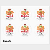Bak met Love Holiday Cookie Gift Ronde Sticker (Vel)