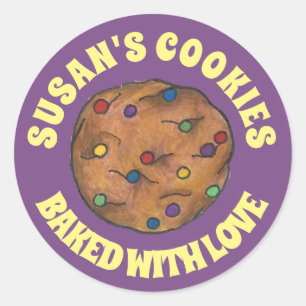 Bak met Love Personalized Rainbow Chip Cookie Ronde Sticker
