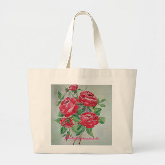 Bak met rode rozen grote tote bag