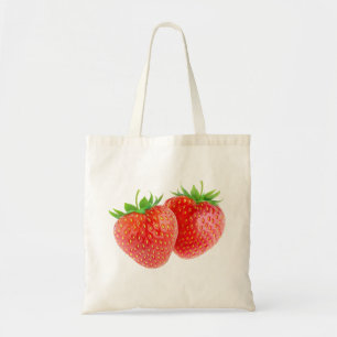 Bak met twee aardbeien tote bag