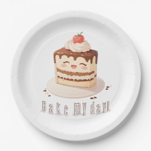 Bak mijn dag! papieren bordje (Voorkant)