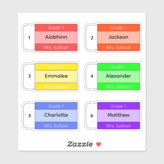 Bak naar School Custom Meerdere Naam Stickers (Vel)