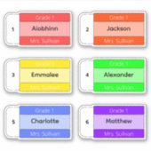 Bak naar School Custom Meerdere Naam Stickers (Voorkant)