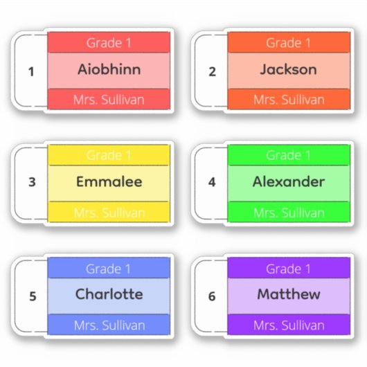 Bak naar School Custom Meerdere Naam Stickers (Voorkant)