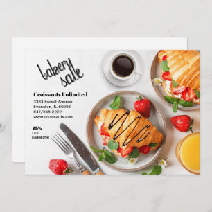 Bak Sale Croissants Uitnodiging Flyer