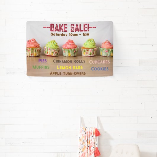Bak Sale! Lijn van Cupcakes Script aanpassen Spandoek (Insitu)