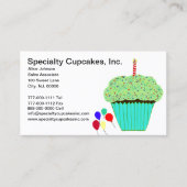Bak Shop Party Cupcakes Ballonnen Visitekaartje (Voorkant)