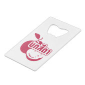 Bak Sida Farang, geschreven in Thai Isaan Dialect Creditkaart Flessenopener (Voorkant Gekanteld)