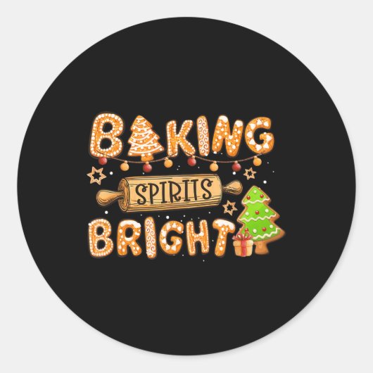 Bak Spirit Bright Donut Kerstboom Kerstkoe Ronde Sticker (Voorkant)