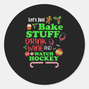Bak spullen Drink en kijk hockey cadeau Ronde Sticker