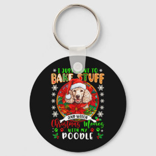 Bak spullen en bekijk kerstfilms met mijn poedel l sleutelhanger