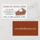 Bak van Bakery Pumpkin Pie Slice Pastry Chef Food Visitekaartje (Voorkant / Achterkant)