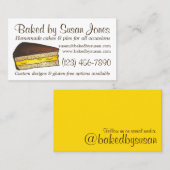 Bak van Boston Cream Pie Cake Slice Bakery Pastry Visitekaartje (Voorkant / Achterkant)