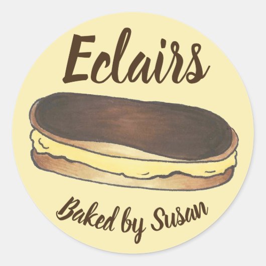 Bak van Homemade Eclair Pastry gepersonaliseerd Ronde Sticker (Voorkant)