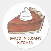 Bak van Kitchen Pumpkin Pie Slice Thanksgiving Ronde Sticker (Voorkant)